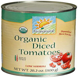 Bionaturae 角切りトマト | 有機ダイストマト | ケトフレンドリー | 非遺伝子組み換え | USDA認定オー..