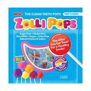 Zollipops ȥե졼Сʥե롼ġ8  (24 ĥѥå) Zollipops Assorted Flavors, Natural Fruit, 8 Count (Pack of 24)