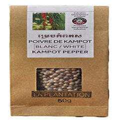 カンポットホワイトペッパーコーンラプランテーション1.76オンス Kampot White Peppercorns La Plantation 1.76oz
