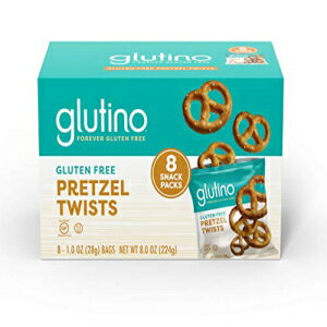 グルティーノグルテンフリープレッツェルツイストスナックパック、塩漬け、8オンス Glutino Gluten Free Pretzel Twists Snack Pack, Salted, 8 oz