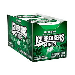 1.5 オンス (8 個パック)、ミント、ICE BREAKERS スペアミント シュガーフリー ブレス ミント缶、1.5 オンス (8 個) 1.5 Ounce (Pack of 8), Mints, ICE BREAKERS Spearmint Sugar Free Breath Mints Tins, 1.5 oz (8 Count)