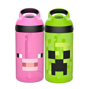 Zak Designs Minecraft LbY EH[^[{g Xg[ƓLO[vZbgtAvX`bNARh~EH[^[{gfUC (N[p[/u^A16IXABPAt[A2Zbg) Zak Designs Minecraft Kids Water Bottle with Straw