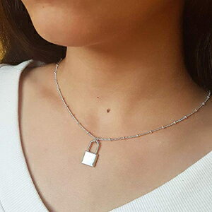 bNy_glbNXVvȂ킢싞lbNXTeCg`F[t@bVWG[̎qMtgޏ Avnis Lock Pendant Necklace Simple Cute Padlock Necklaces Satellite Chain Fashion Jewelry Women Girls Gift for Her