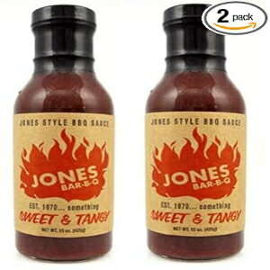 JONES BAR-BQ - オリジナルの甘くてピリッとした BBQ ソース - 2 パック JONES BAR-B-Q - Original Sweet & Tangy BBQ Sauce - 2 Pack