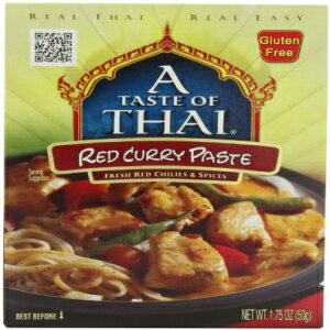 タイのレッドカレーペーストの味、1.75オンスパケット（12個パック） A Taste of Thai Red Curry Paste, 1.75-Ounce Packets (Pack of 12)