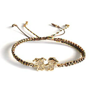 楽天Glomarket男の子と女の子のチャーム調節可能なゴールドトーンのファッションブレスレット Boy and Girl Charm Adjustable Gold Tone Fashion Bracelet