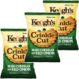 Keogh's クリンクル カット チーズ & レッドオニオン アイリッシュ チップス、3 袋パック、1 袋あたり 50g Keogh's Crinkle Cut Cheese & Red Onion Irish Chips, 3 bag pack, 50g per bag