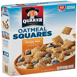 シリアル クエーカーハニーナッツオートミールスクエアシリアル、14.5オンス4個入りパック Quaker Honey Nut Oatmeal Squares Cereal, 14.5 oz Pack of 4