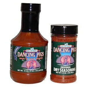 The Bar-bq Shop̃_VOsbOXIWiBBQ\[XƃũR{pbN The Bar-b-q Shop's Dancing Pigs Original BBQ Sauce and Rub Combo Pack