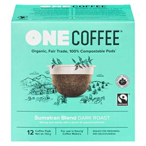 OneCoffee オーガニック シングルサーブ コーヒー、スマトラ ブレンド ダーク ロースト、72 個 OneCoffee Organic Single Serve Coffee, Sumatran Blend Dark Roast, 72 Count