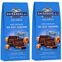 ギラデリ ダーク & シーソルト キャラメル チョコレート スクエア、5.32 オンス - 2 個パック Ghirardelli Dark & Sea Salt Caramel Chocolate Squares, 5.32 oz - Pack of 2