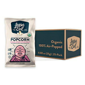 LesserEvil ҥޥԥ󥯱˥åݥåץ󡢿͹ʬԻѡʥåĥ롢25ĥѥå0.88󥹥Хå LesserEvil Himalayan Pink Salt Organic Popcorn, No Artificial Ingredients, Coconut Oil, Pack of 25, 0.88 oz Bags