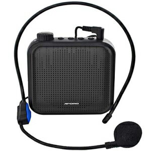 音声アンプ 12W 充電式 PA システム (1200mAh) 有線マイク付き 教師 コーチ ツアーガイドなど用 (ブラック) Voice Amplifier 12W Rechargeable PA System (1200mAh) with Wired Microphone for Teachers, Coaches, Tour Guide and more