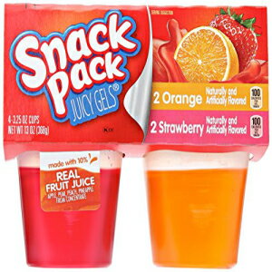 Conagra Grocery Hunts スナックパック ストロベリーとオレンジのジューシーなジェル、4 ct Conagra Grocery Hunts Snack Pack Strawberry and Orange Juicy Gels, 4 ct 1