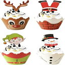 JAYKIDS 96 NX}XJbvP[Lgbp[ƃbp[sbNP[LfR[VpNX}Xp[eB[piZbg JAYKIDS 96 PCS Christmas Cupcake Toppers and Wrappers Picks for Cake Decorations Xmas Party Supplies Set