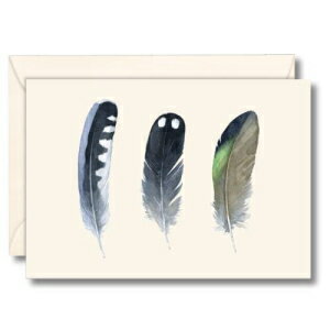 Earth Sky + Water - ̉Hm[gJ[hZbg - tuNJ[h 8  (2 X^Ce 4 ) Earth Sky + Water - Waterbird Feathers Notecard Set - 8 Blank Cards with Envelopes (4 each of 2 styles)