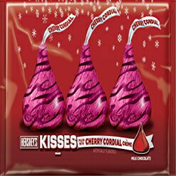 ホリデー ハーシーズ キス ミルク チョコレート チェリー コーディアル クリーム入り、10 オンス バッグ Holiday Hershey's Kisses Milk Chocolate with Cherry Cordial Crème, 10-Ounce Bag 1