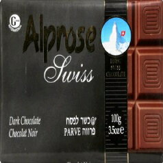 アルプロスチョコレートバーダークパーブ、3.5オンス Alprose Chocolate Bar Dark Parve, 3.5 oz