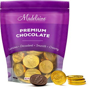 マデレーヌプレミアム 濃厚ミルクチョコレート金貨(中貨、1/2LB) Madelaine Premium Solid Milk Chocolate Gold Coins (Medium Coins, 1/2 LB)