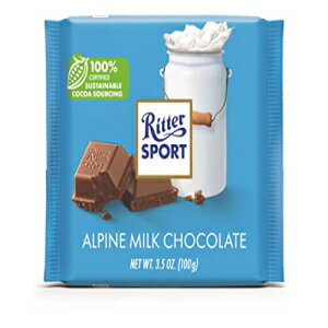 Ritter Sport アルパイン ミルク チョコレート 3.5 オンス バー 12 パック 100 認定された持続可能なココア Ritter Sport Alpine Milk Chocolate, 3.5 Ounce Bar, 12 Pack 100 certified Sustainable Cocoa