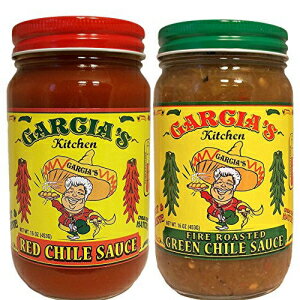 Garcia's New Mexico Kitchen レッドチリソースとローストグリーンチリソース 2 パック Garcia's New Mexico Kitchen Red Chile Sauce and Roasted Green Chile Sauce 2 Pack