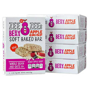 Zee Zees ベリーアップルクリスプソフトベイクドスナックバー、ナッツフリー、全粒粉、ナチュラルフレーバー、1.3オンス、30パック… Zee Zees Berry Apple Crisp Soft Baked Snack Bars, Nut-Free, Whole Grain, Naturally Flavored, 1.3 oz, 30 p
