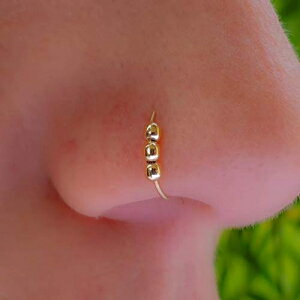 tFCNm[YO-sAX͕sv-14KS[htBhtFCNm[YsAX Lugasis piercings Fake Nose Ring - No piercing needed - 14K Gold Filled Faux Nose Piercings