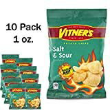 Vitners シズリン ホット ソルト & サワー ポテトチップス 10 パック 1 オンス バッグ Vitners Sizzlin Hot Salt & Sour Potato Chips 10 pack 1 ounce Bags