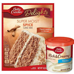 ベティ クロッカー スパイス ケーキ ミックスとバニラ フロスティング バンドル (2 アイテム) Betty Crocker Spice Cake Mix and Vanilla Frosting Bundle (2 Items)