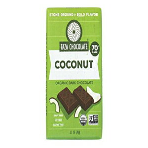 タザチョコレート| アメイズバー| ココベソスココナッツ| 70％ストーングラウンド| 認定オーガニック| 非GMO | 2.5オンス（1カウント） Taza Chocolate | Amaze Bar | Coco Besos Coconut | 70% Stone Ground | Certified Organic | No