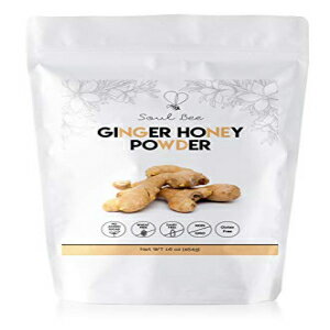 インスタントジンジャーハニーパウダーティー - 100% 天然 & 遺伝子組み換えなし - お茶や料理のレシピに最適 - 最高品質の蜂蜜と生姜の根 - グルテンフリー、コーシャー、大豆フリー、砂糖無添加 - スーパーフード Instant Ginger Honey Powder tea -