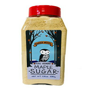ピュアバーモントメープルシュガー - 1.5 ポンド (24 オンス) 瓶 - 100% 天然代替甘味料 - Barred Woods メープル産 Pure Vermont Maple Sugar - 1.5 lbs (24 oz) Jar - 100% Natural Alternative Sweetener - From Barred Woods Map