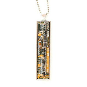 CG[/I[uO[̉HlbNX ReComputing Yellow/Olive Green Circuit Board Necklace