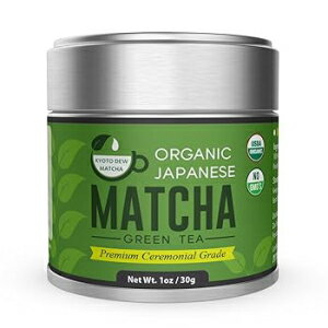 楽天GlomarketKyoto Dew Matcha – Organic Premium Ceremonial Grade from Japan Matcha Green Tea Powder – Radiation Free, Non Fillers, Zero Sugar – USDA & JAS Certified Organic 30g （1oz） Tin