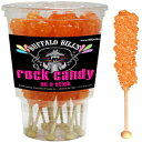 バッファロービルズオレンジロックキャンディーオンスティック（12カラットカップオレンジ色のロックキャンディークリスタルスティック） Buffalo Bills Orange Rock Candy On A Stick (12-ct cup orange colored rock candy crystal sticks)