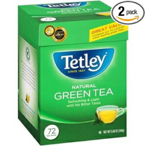 Tetley 緑茶、カフェイン抜き - 72 袋、4.57 オンスの箱 (2 個パック) Tetley Green Tea, Decaffeinated ‑ 72 bags, 4.57oz box (pack of 2)