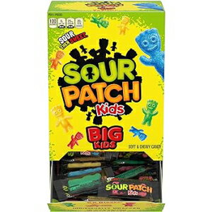 SOUR PATCH KIDS Big Individually Wrapped Soft & Chewy Candy, Christmas Candy Stocking Stuffers, 240 Count Box