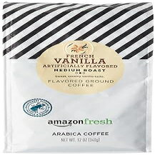 Amazonフレッシュフレンチバニラフレーバーコーヒー 挽いた ミディアムロースト 12オンス（3個パック） AmazonFresh French Vanilla Flavored Coffee, Ground, Medium Roast, 12 Ounce (Pack of 3)