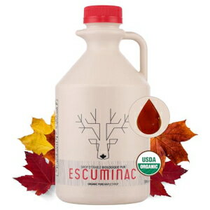 Escuminac Canadian Maple Syrup. Great Harvest Rich Taste, 33.8 fl oz Family Size Format. 100% Pure & Organic, Single Origin.