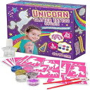 GirlZone Unicorn Glitter Tattoo Studio, Easy To Use and Skin-Safe Kids Temporary Sparkle Tattoos for Creative Playtime, Fun Party Crafts for Kids