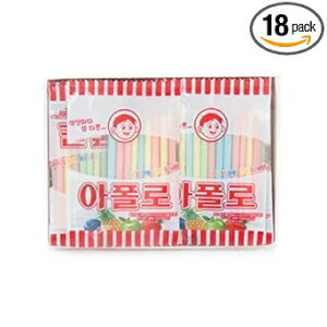ZEESOON Apollo Straw Korea Candy (10g x 18 packs) , Old School Childhood Korean Snack