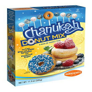 ハヌカ ドーナツ ミックス - 青と白のスプリンクルと粉砂糖が含まれており、ご家族全員で楽しめる楽しいハヌカ アクティビティです。 Manischewitz Hanukkah Donut Mix - Includes Blue and White Sprinkles and Powdered Sugar, Fun Chanukah Activit