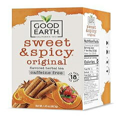 Good Earth ハーブティー、スイート＆スパイシー、カフェインフリー、パッケージは異なる場合があります、18 カウント、6 個パック Goo..