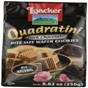 Loacker Quadratini 祳졼 ꡼ ϡ å8.82  ѥå (8 ĥѥå) Loacker Quadratini Dark Chocolate Creme Wafer Cookies, 8.82-Ounce Packages (Pack of 8)