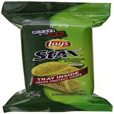 Lay's Stax ポテトクリスプ、サワークリーム、オニオン、20 オンス (10 個パック) Lay's Stax Potato Crisps, Sour Cream and Onion, 20 Ounce (Pack of 10)