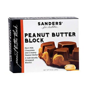 T_[X ~N`R[gŕꂽs[ibco^[ubNAʕꂽ4IX̃ubN2̃Mtg{bNX Sanders Milk Chocolate Covered Peanut Butter Block, Gift Box of 2 Individually Wrapped 4 oz Blocks