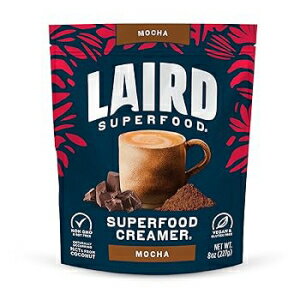 楽天GlomarketLaird スーパーフード非乳製品コーヒークリーマーモカ、保存安定したスーパーフード非乳製品パウダークリーマー、グルテンフリー、非遺伝子組み換え、ビーガン、8オンス バッグ、1パック Laird Superfood Non-Dairy Coffee Creamer Mocha, Shelf-Stable Superfood