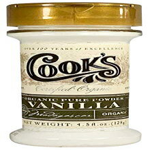 Cook's, オーガニック ピュア バニラ パウダー、世界最高級グルメ フレッシュ プレミアム バニラ、4.5 オンス、3 パック Cook’s, Organic Pure Vanilla Powder, World’s Finest Gourmet Fresh Premium Vanilla, 4.5 oz, 3 Pack