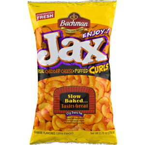 バックマン ジャックス リアル チェダー チーズ パフ カール 2.75 オンス バッグ(4袋) Bachman Jax Real Cheddar Cheese Puffed Curls ..