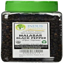 8オンス、Indus Organics Malabarブラックペッパー、プレミアムグレード、高純度、フレッシュパック、8オンス 8 Ounce, Indus Organics Malabar Black Peppercorns, Premium Grade, High Purity, Freshly Packed, 8 Ounce